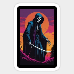 Retro Grim Reaper 3 Sticker